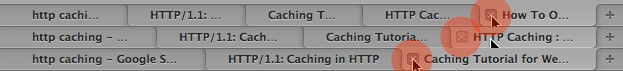 Showing where the close target moves when closing two in a row on Safari